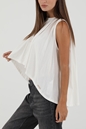 KENDALL+KYLIE-Γυναικείο top KENDALL+KYLIE STRAPPY LOOSE ASYMETRIC λευκό