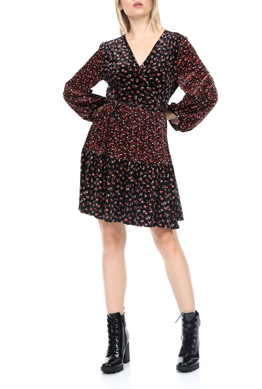 KOCCA-Γυναικείο mini φόρεμα KOCCA TISBE DRESS μαύρο κόκκινο
