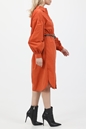 KOCCA-Γυναικείο midi φόρεμα KOCCA MARANTA πορτοκαλί