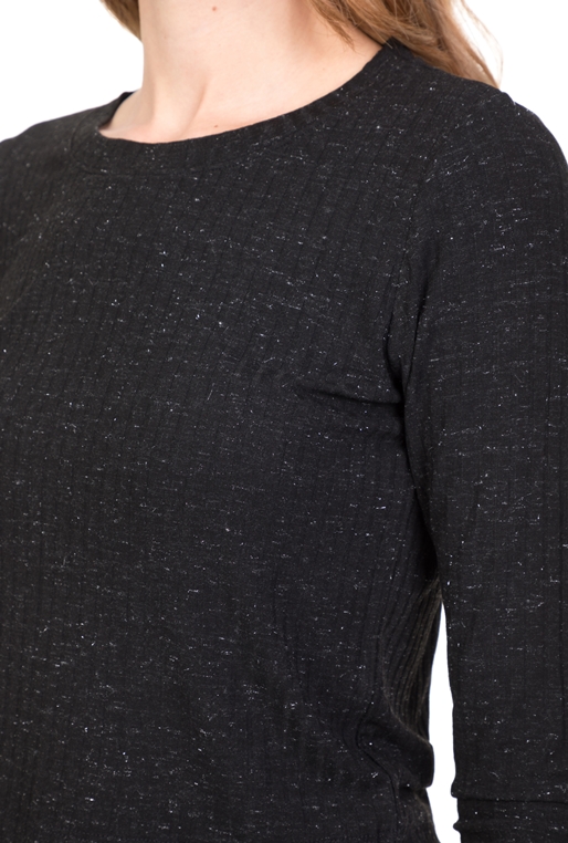 LA DOLLS-Γυναικεία μακρυμάνικη μπλούζα UPTOWN LA DOLLS μαύρη-ασημί