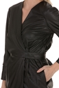 LA DOLLS-Γυναικείο δερμάτινο κρουαζέ φόρεμα SNAKE LEATHER LA DOLLS μαύρο