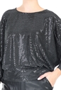 LA DOLLS-Γυναικεία μακρυμάνικη μπλούζα LA DOLLS μαύρη