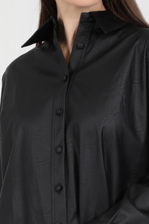 LA DOLLS-Γυναικείο πουκάμισο LA DOLLS MORGA μαύρο