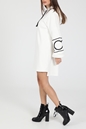 LA DOLLS-Γυναικείο mini φόρεμα LA DOLLS COSY λευκό