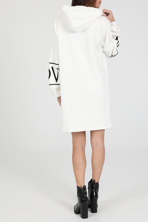 LA DOLLS-Γυναικείο mini φόρεμα LA DOLLS COSY λευκό