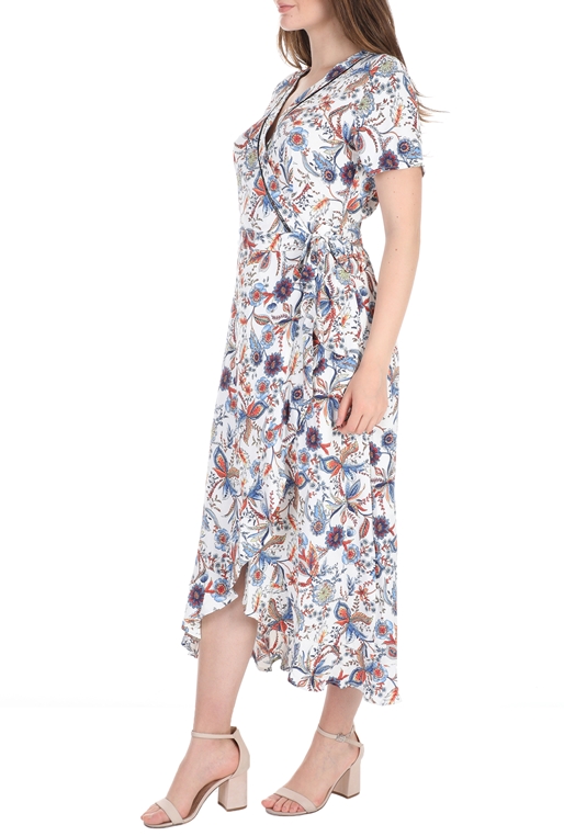 MOLLY BRACKEN-Γυναικείο maxi φόρεμα MOLLY BRACKEN λευκό μπλε