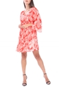 MOLLY BRACKEN-Γυναικείο mini φόρεμα MOLLY BRACKEN πορτοκαλί εκρού