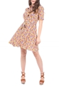 MOLLY BRACKEN-Γυναικείο mini φόρεμα MOLLY BRACKEN μπεζ