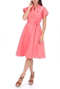 MOLLY BRACKEN-Γυναικείο midi φόρεμα MOLLY BRACKEN ροζ