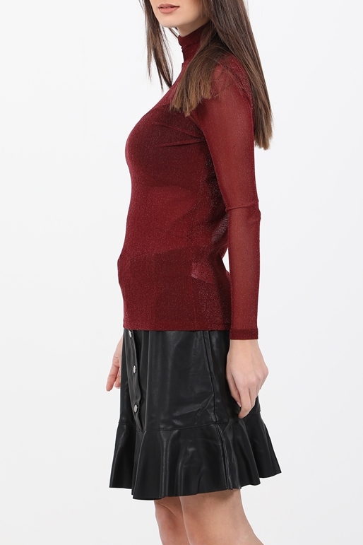 MOLLY BRACKEN-Γυναικεία μπλούζα MOLLY BRACKEN KNITTED HIGH NECK UNDER κόκκινη