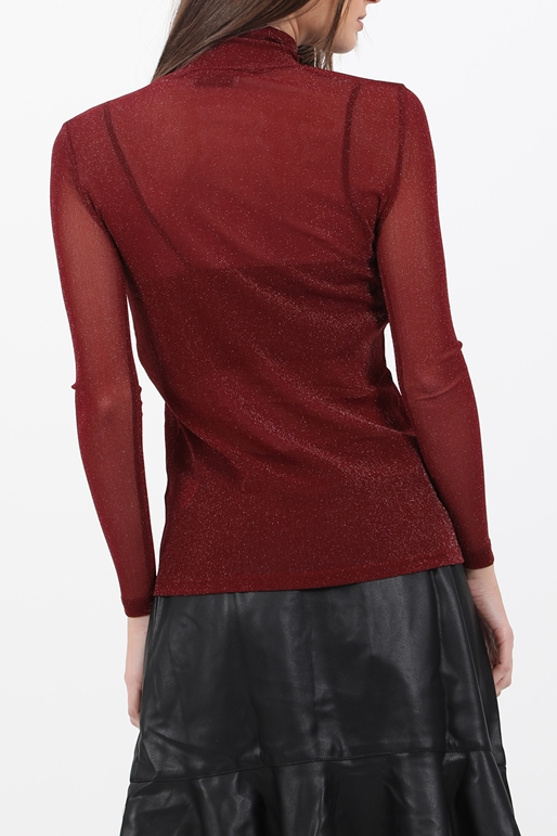 MOLLY BRACKEN-Γυναικεία μπλούζα MOLLY BRACKEN KNITTED HIGH NECK UNDER κόκκινη