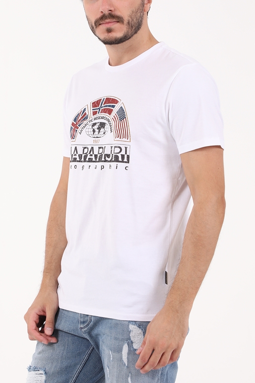 NAPAPIJRI-Ανδρικό t-shirt NAPAPIJRI S-TURIN λευκό