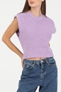 NA-KD-Γυναικεία πλεκτή μπλούζα NA-KD OVERSIZED SHORT KNITTED μοβ
