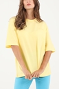 NA-KD-Γυναικείο t-shirt NA-KD ORGANIC LOGO OVERSIZED κίτρινο