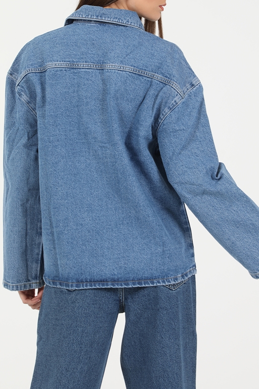 NA-KD-Γυναικείο jean jacket NA-KD PATCH POCKET DENIM μπλε