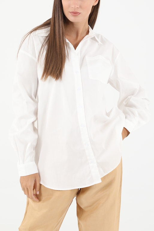 NA-KD-Γυναικείο basic oversized πουκάμισο NA-KD λευκό