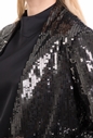NENETTE-Γυναικείο σακάκι με παγιέτες GIACCA RICAMO PAILLETTES NENETTE ασημί