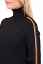 NU-Γυναικεία μακρυμάνικη μπλούζα με ζιβάγκο NU μαύρη