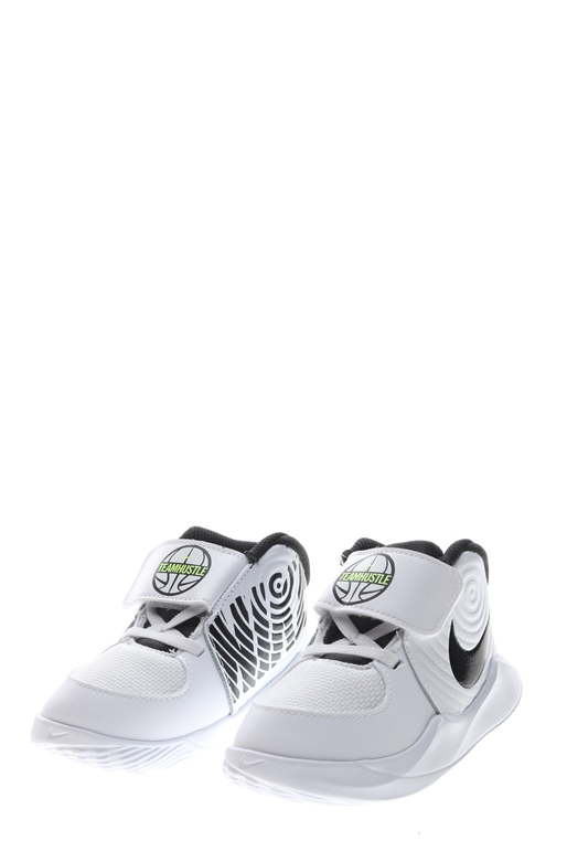 NIKE-Βρεφικά αθλητικά παπούτσια NIKE TEAM HUSTLE D 9 (TD) λευκά μαύρα