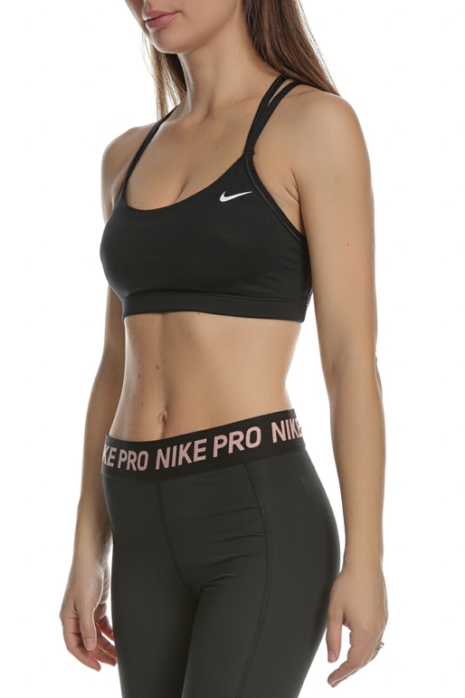 NIKE-Γυναικείο αθλητικό μπουστάκι NIKE FAVORITES STRAPPY BRA μαύρο