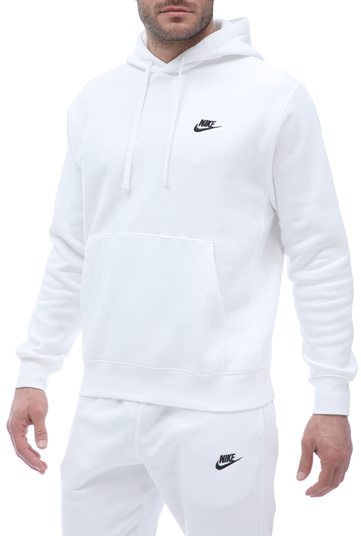 NIKE-Ανδρική φούτερ μπλούζα NIKE CLUB HOODIE λευκή
