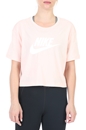 NIKE-Γυναικείο cropped t-shirt ESSNTL CRP ICN FTR ροζ