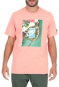 NIKE-Ανδρικό t-shirt NIKE NSW SS TEE COURT 2 ροζ