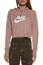 NIKE-Γυναικεία cropped φούτερ μπλούζα NIKE NSW ESSNTL FLC GX CROP HDY ροζ