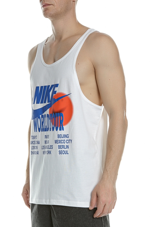 NIKE-Ανδρικό αμάνικο t-shirt NIKE NSW TANK WORLD TOUR λευκό