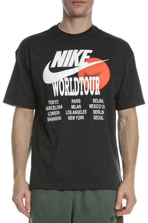 NIKE-Ανδρικό t-shirt NIKE NSW TEE WORLD TOUR λευκό
