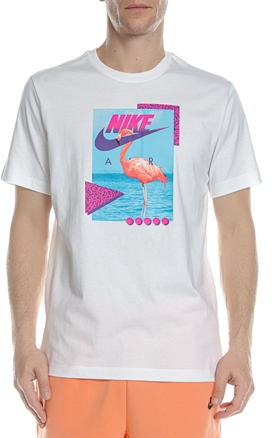 NIKE-Ανδρικό t-shirt NIKE NSW TEE BEACH FLAMINGO λευκό