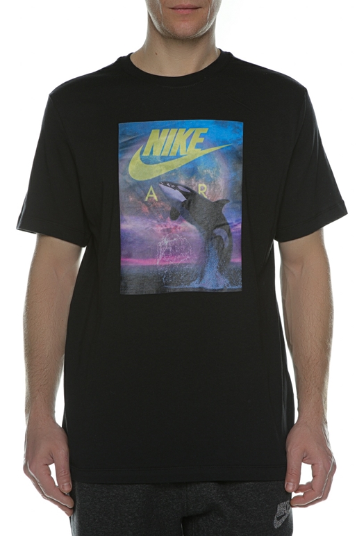NIKE-Ανδρικό κοντομάνικο t-shirt NIKE M NSW WHALE FTRA PHOTO TEE μαύρο