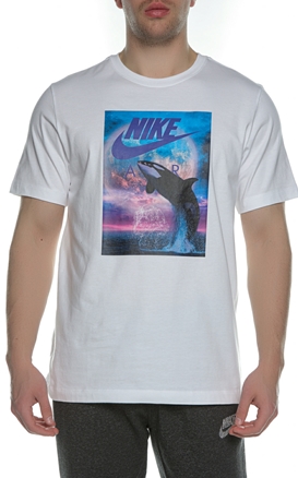 NIKE-Ανδρικό κοντομάνικο t-shirt NIKE M NSW WHALE FTRA PHOTO TEE λευκό