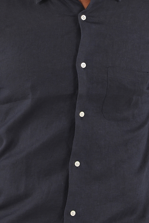 PENINSULA-Ανδρικό λινό πουκάμισο PENINSULA  IC3 UNIT I STROMBOLI IC SHLS σκούρο μπλε