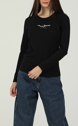 PEPE JEANS-Γυναικεία μακρυμάνικη μπλούζα PEPE JEANS NEW VIRGINIA μαύρη