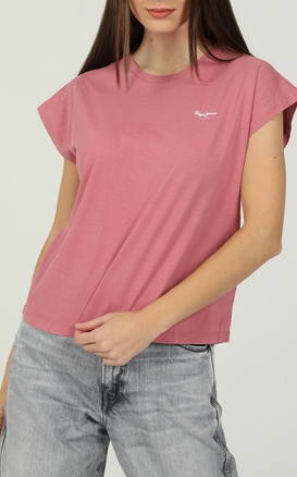 PEPE JEANS-Γυναικεία κοντομάνικη μπλούζα PEPE JEANS BLOOM ροζ