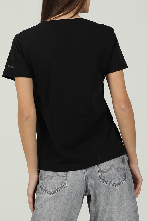 PEPE JEANS-Γυναικεία κοντομάνικη μπλούζα PEPE JEANS CRISTINAS μαύρη