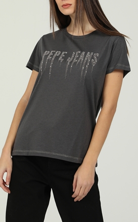 PEPE JEANS-Γυναικεία κοντομάνικη μπλούζα PEPE JEANS DEBO γκρι