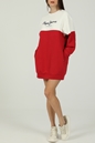 PEPE JEANS-Γυναικείο mini φόρεμα PEPE JEANS BLANCHE λευκό κόκκινο