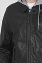 PEPE JEANS-Ανδρικό δερμάτινο jacket PEPE JEANS PHILIP μαύρο