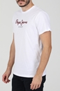 PEPE JEANS-Ανδρική κοντομάνικη μπλούζα PEPE JEANS NOS EGGO λευκή