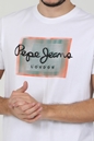 PEPE JEANS-Ανδρική κοντομάνικη μπλούζα PEPE JEANS WESLEY λευκή