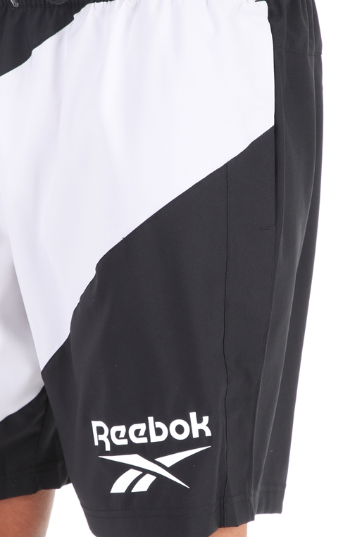 Reebok Classics -Ανδρική αθλητική βερμούδα Reebok Classics WOR WOVEN GRAPHIC ασπρόμαυρη