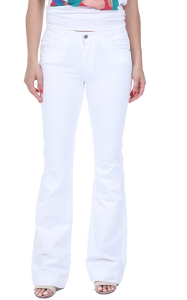 REVISE-Γυναικείο jean παντελόνι REVISE λευκό