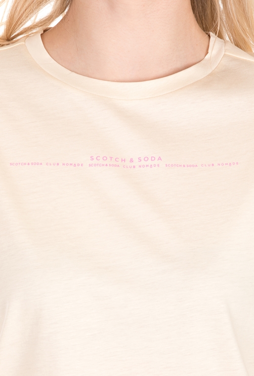 SCOTCH & SODA-Γυναικεία μπλούζα SCOTCH & SODA Club Nomade εκρού