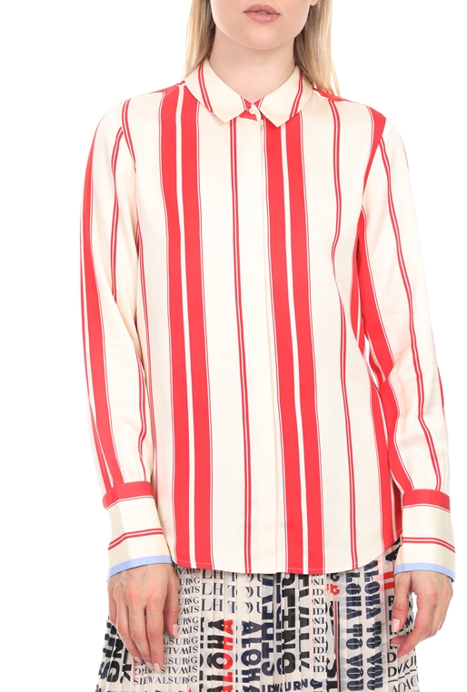 SCOTCH & SODA-Γυναικείο πουκάμισο SCOTCH & SODA λευκό κόκκινο