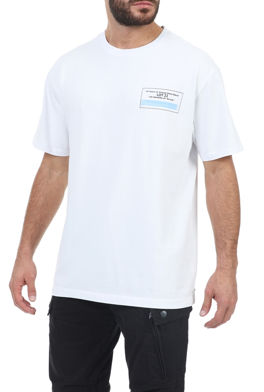 SCOTCH & SODA-Ανδρική κοντομάνικη μπλούζα SCOTCH & SODA Ams Blauw λευκό 