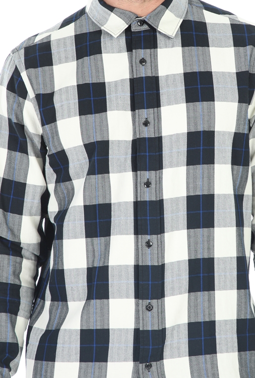SCOTCH & SODA-Ανδρικό πουκάμισο SCOTCH & SODA REGULAR FIT ασπρόμαυρο