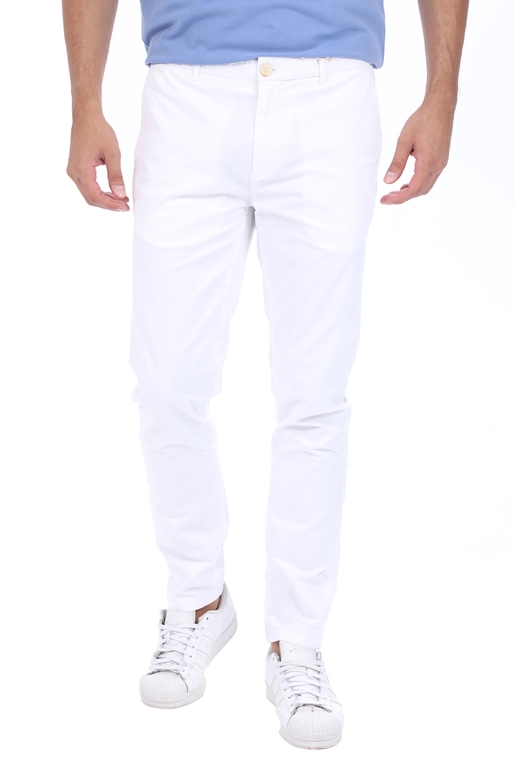 SCOTCH & SODA-Ανδρικό chino παντελόνι SCOTCH & SODA MOTT - Classic pima organic cotton λευκό