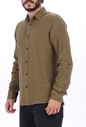 SCOTCH & SODA-Ανδρικό λινό πουκάμισο SCOTCH & SODA REGULAR FIT- Garment-dyed line καφέ